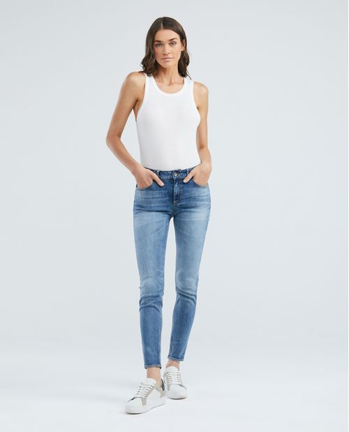 Jean de Mujer High Rise, Cosmo, Bota Skinny - Azul Medio