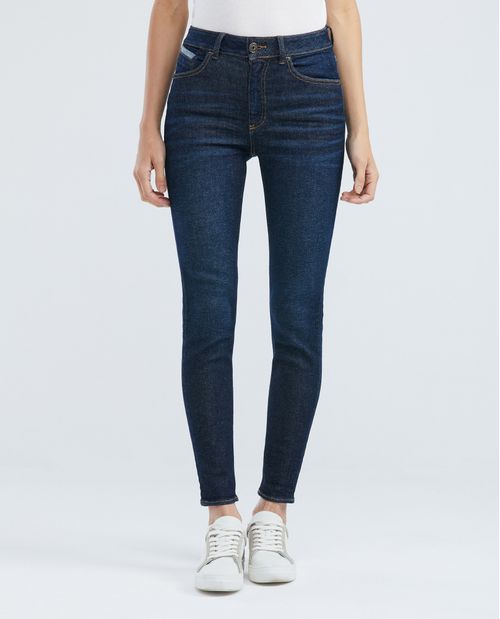 Jean de Mujer Super High Rise, High Cosmo, Bota Skinny - Azul Oscuro