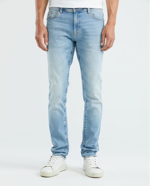 Jean de Hombre Slim Fit, Famous, Bota Slim - Azul Claro