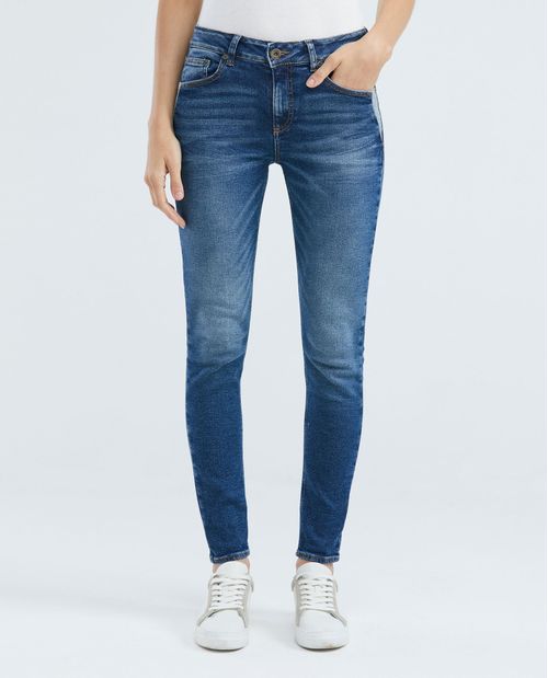 Jean de Mujer High Rise, Cosmo, Bota Skinny - Azul Medio