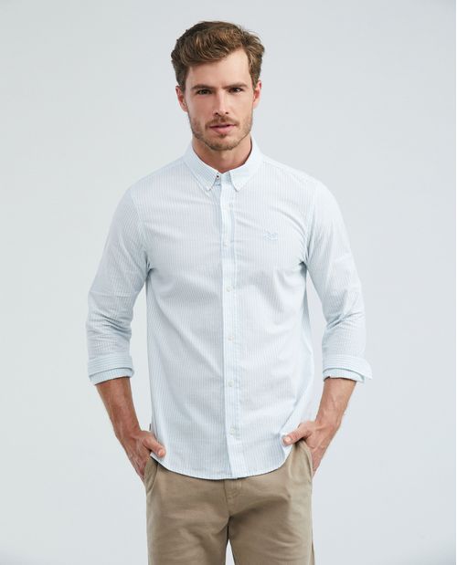 Camisa de Hombre, Slim Fit Manga Larga - Rayas