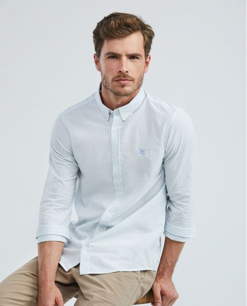 Camisa de Hombre, Slim Fit Manga Larga - Rayas