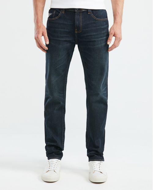 Jean de Hombre Slim Fit, Famous, Bota Slim - Azul Ultra Oscuro