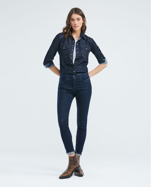 Jean de Mujer High Rise, Cosmo, Bota Skinny - Azul Ultra Oscuro