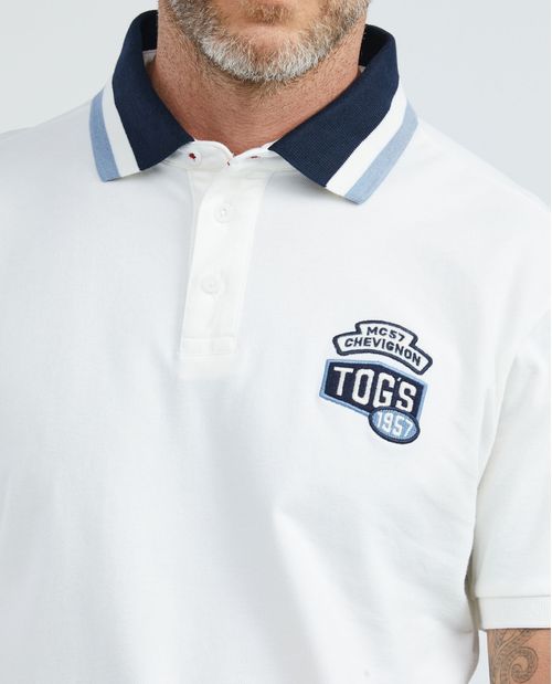 Camiseta de Hombre Tipo Polo, Slim Fit Manga Corta - Aplique TOGS