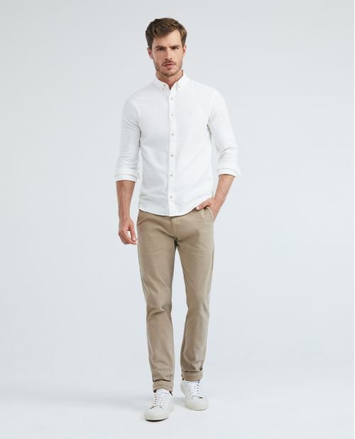 Camisa de Hombre, Slim Fit Manga Larga - Cuello Button Down