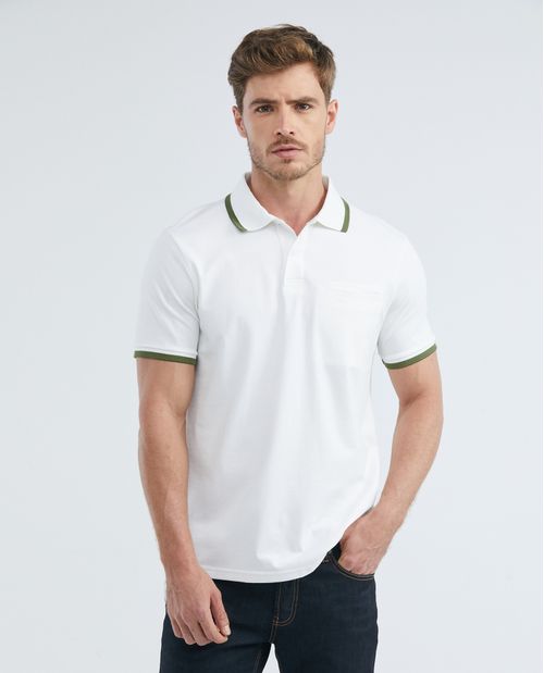 Camiseta de Hombre Tipo Polo, Classic Fit Manga Corta - Bolsillo