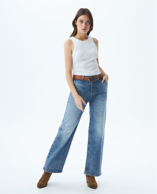 Camiseta Básica de Mujer, Manga Sisa Cuello Redondo - Tipo Tank