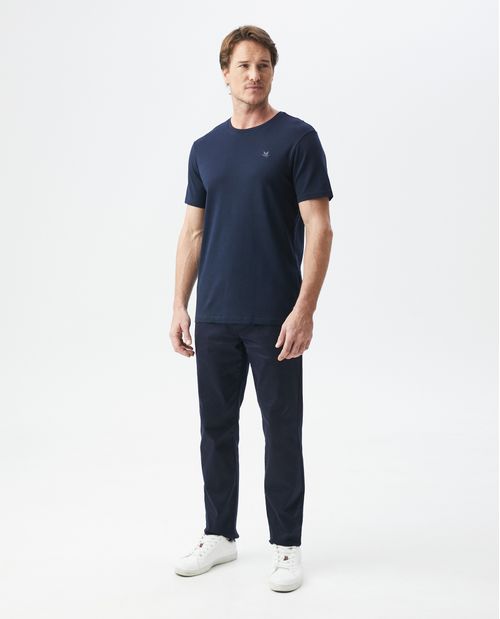 Camiseta Básica de Hombre, Slim Fit Cuello Redondo - 100% Algodón