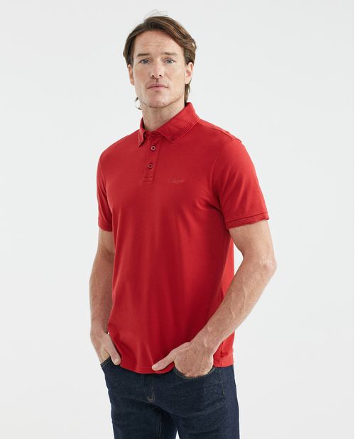 Camiseta de Hombre Tipo Polo, Slim Fit Manga Corta - Cuello Button Down