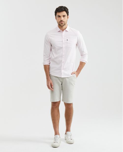 Camisa de Hombre, Slim Fit Manga Larga - Básica con Bolsillo