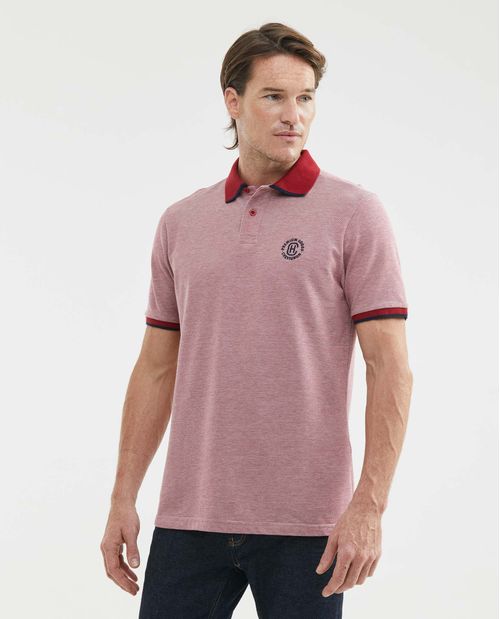 Camiseta de Hombre Tipo Polo, Classic Fit Manga Corta - Tejidos con Detalles en Contraste