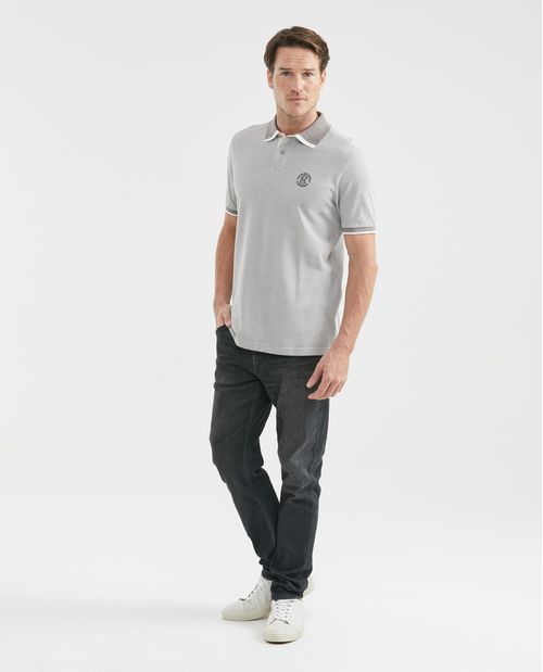 Camiseta de Hombre Tipo Polo, Classic Fit Manga Corta - Tejidos con Detalles en Contraste