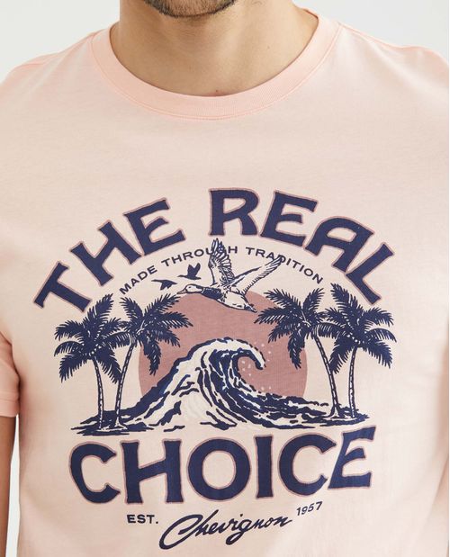 Camiseta Gráfica de Hombre, Slim Fit Cuello Redondo - Estampación Textil