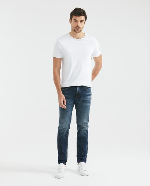Jean de Hombre Straight Fit, Morrison, Bota Slim - Azul Oscuro