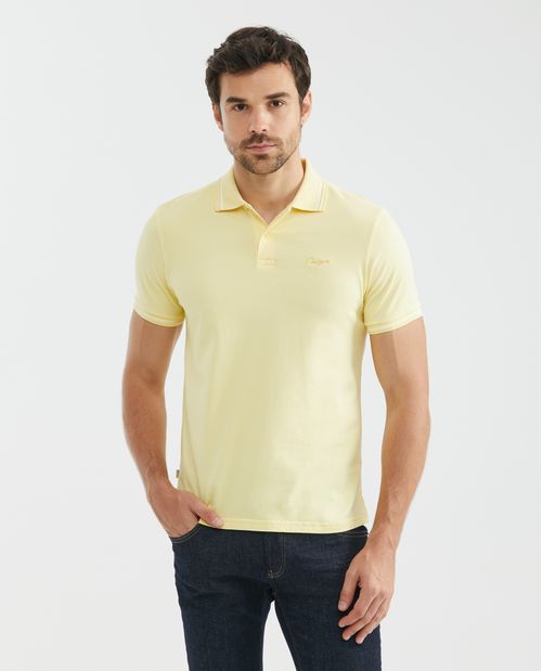 Camiseta de Hombre Tipo Polo, Slim Fit Manga Corta - Detalles en Tejidos