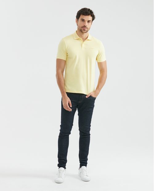 Camiseta de Hombre Tipo Polo, Slim Fit Manga Corta - Detalles en Tejidos