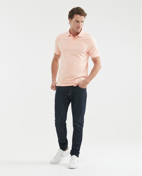 Camiseta de Hombre Tipo Polo, Slim Fit Manga Corta - Detalles en Tejidos