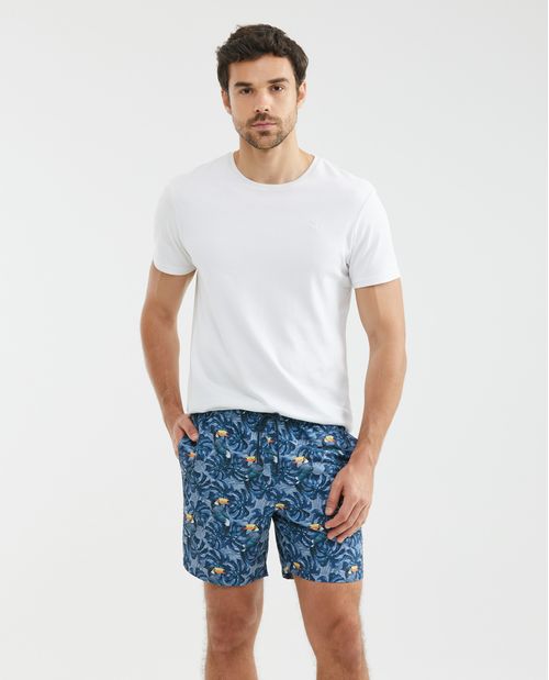 Pantaloneta de Baño Para Hombre, Regular Fit - Print Hojas y Tucanes