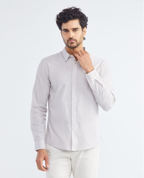 Camisa de Hombre, Slim Fit Manga Larga - Raya