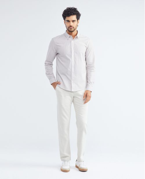 Camisa de Hombre, Slim Fit Manga Larga - Raya
