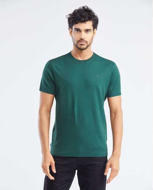 Camiseta Básica de Hombre, Slim Fit Cuello Redondo - 100% Algodón