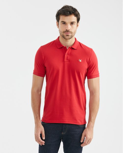Camiseta de Hombre Tipo Polo, Slim Fit Manga Corta - Piqué Algodón + Elastano