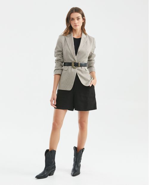 Blazer de Mujer, Silueta Ajustada - Cuadros