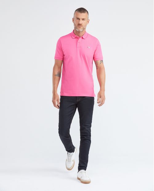 Camiseta de Hombre Tipo Polo, Slim Fit Manga Corta - Piqué Algodón + Elastano