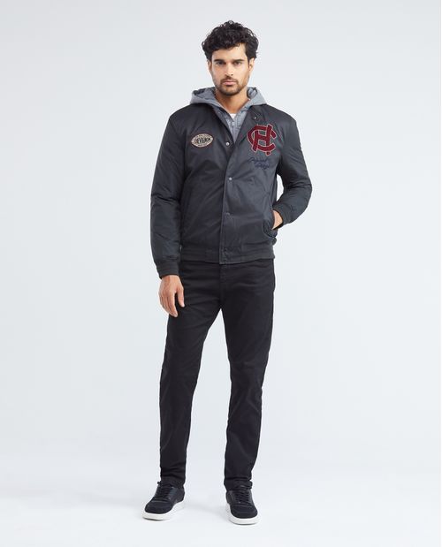 Pantalón de Hombre, Slim Fit Bota Recta - Micro Textura Espina de Pescado