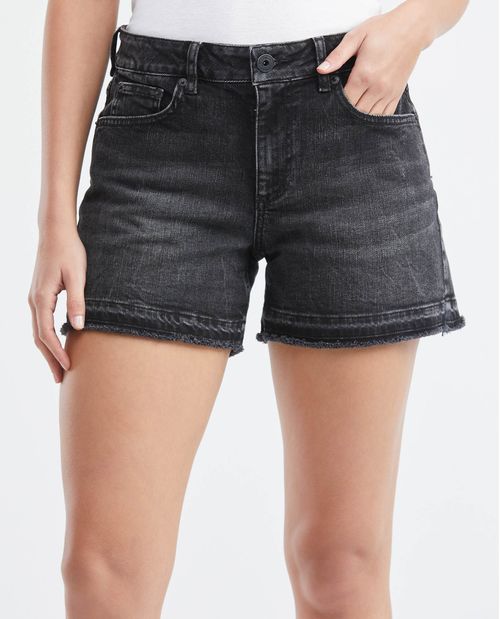 Short de Mujer en Denim, High Rise - Gris Oscuro