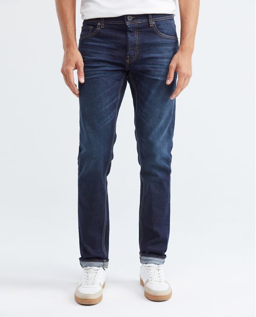 Jean de Hombre Super Slim Fit, Rider, Bota Super Slim - Azul Ultra Oscuro Selvedge