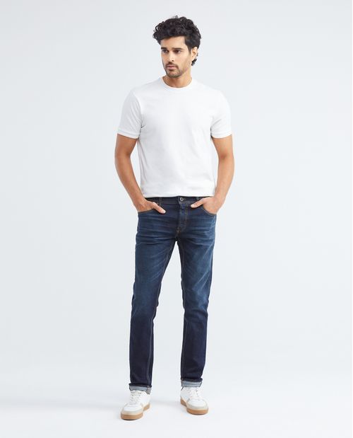 Jean de Hombre Super Slim Fit, Rider, Bota Super Slim - Azul Ultra Oscuro Selvedge