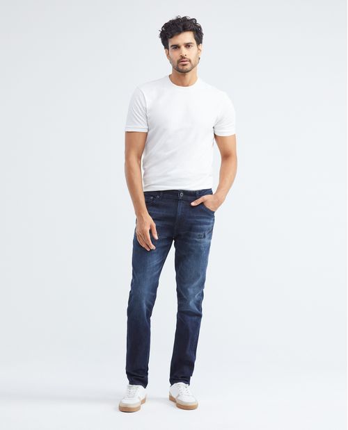 Jean de Hombre Super Slim Fit, Rider, Bota Super Slim - Azul Oscuro + Rotos