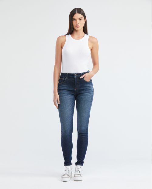 Jean de Mujer Super High Rise, High Cosmo, Bota Skinny - Azul Oscuro