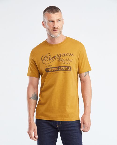 Camiseta Gráfica de Hombre, Slim Fit Cuello Redondo - Estampación Textil