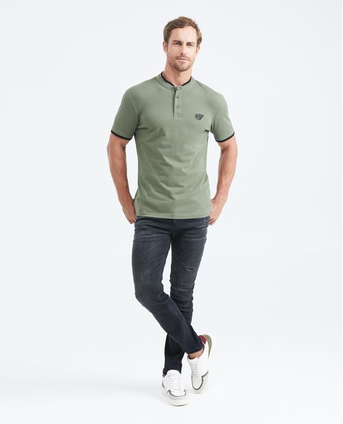 Camiseta Polo Slim Fit Cuello Nerú para Hombre