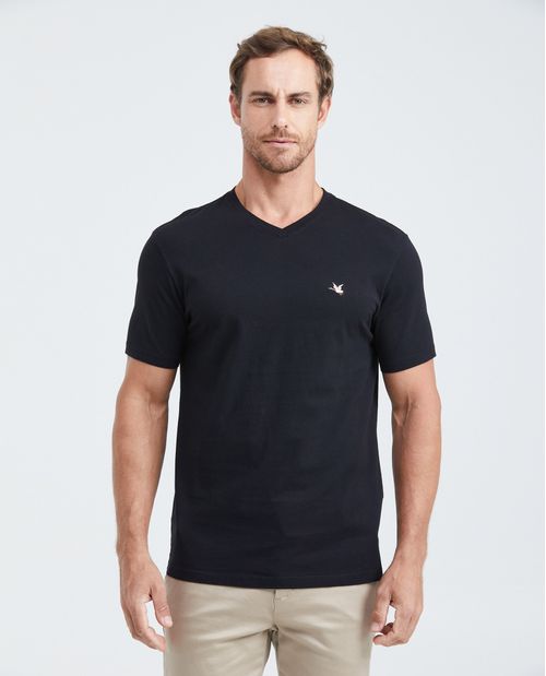Camiseta Básica Slim fit Cuello en V en Algodón para Hombre