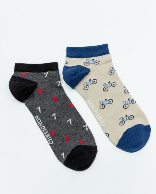 Dos Pares de Medias Tobilleras con Diseños Variados para Hombre