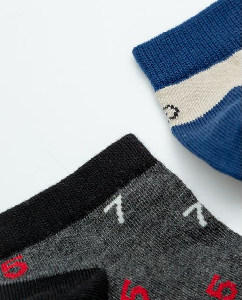 Dos Pares de Medias Tobilleras con Diseños Variados para Hombre