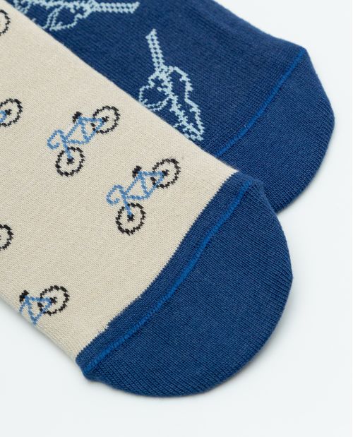 Dos Pares de Medias Invisibles con Diseños Variados para Hombre