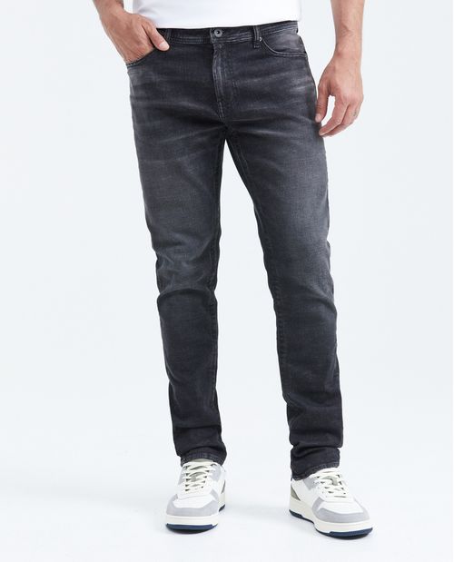 Jean Slim Fit Fit Medio Bota Slim Gris Oscuro para Hombre