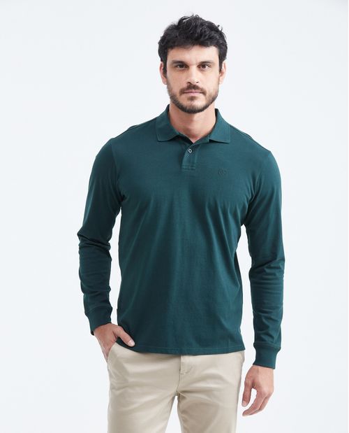 Camiseta Polo Classic Fit Manga Larga para Hombre