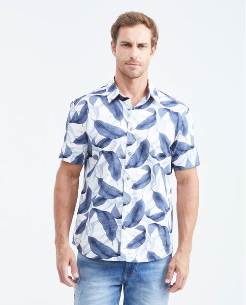 Camisa Classic Fit Manga Corta con Estampado Maxi Print para Hombre