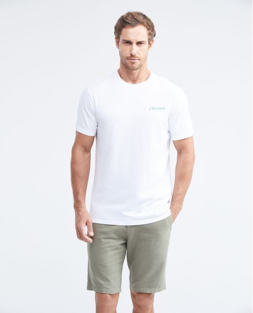 Camiseta Classic Fit con Bordado Cuello Redondo para Hombre