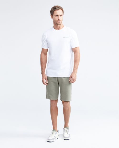 Camiseta Classic Fit con Bordado Cuello Redondo para Hombre