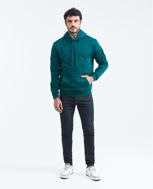 Buzo cerrado con Capucha y Estampado Frontal para Hombre