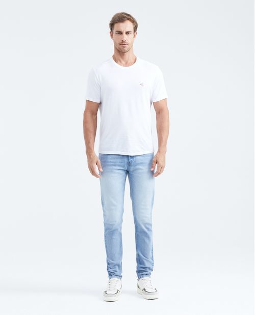 Jean Súper Slim Fit Tiro Bajo Bota Super Slim Azul Claro para Hombre