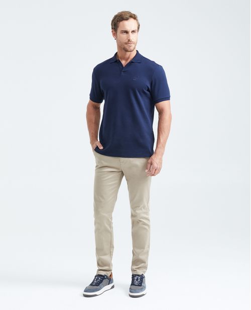Camiseta Polo Slim Fit en Jersey Doble Punto para Hombre