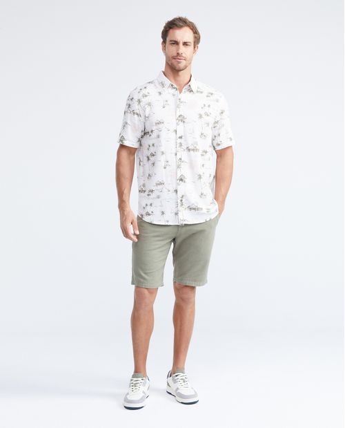 Camisa Classic Fit Manga Corta Tipo Resort con Estampado para Hombre